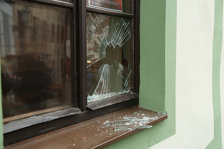 A2B Glass are able to board up broken windows while they are being repaired in Market Drayton.